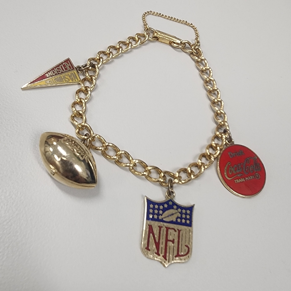 Vintage NFL Coca-cola Charm Bracelet Washington Redskins Commanders
